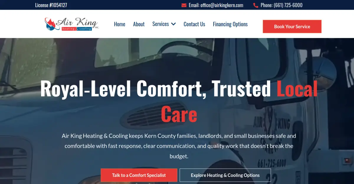 Air King Heating & Cooling website